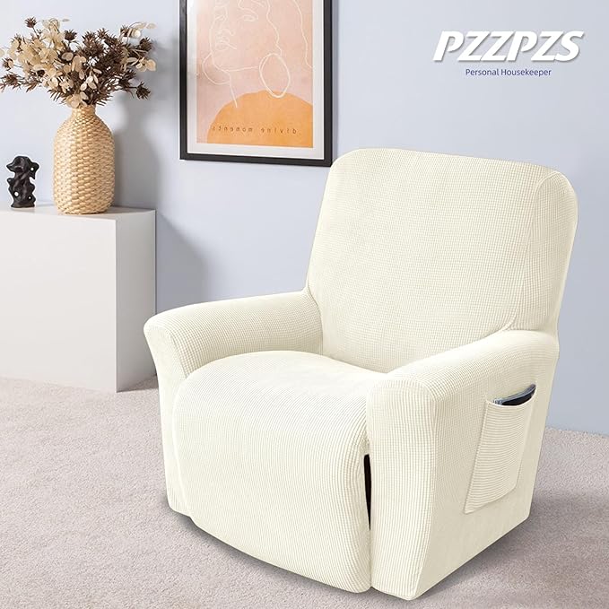 Recliner Chair Cover Lazy Boy Recliner Covers Recliner Covers for Recliner Chair 1 Piece Furniture Protector Prevent wear and pet Hair(Recliner,Beige)