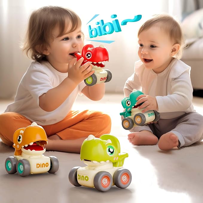 iPlay, iLearn Dinosaur Car Toys for Toddlers 1-3 6 9 12 18 1st Birthday 1 2
