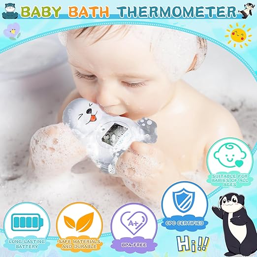 Baby Bath Thermometer, Newborn Bath and Room Temperature Thermometer Safety Floating Toy