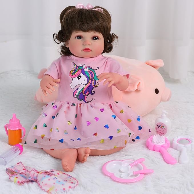 BABESIDE 13Pcs Baby Doll Clothes and Accessories for 17-20 Inch Dolls, Baby Doll Feeding and Care Set with Doll Clothes