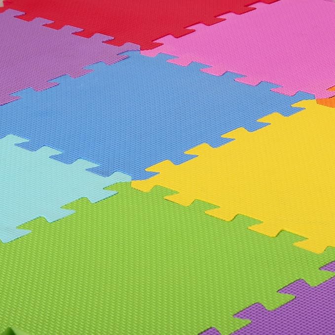 Meiqicool EVA Foam Puzzle Play Mat for Baby - Non Toxic Interlocking Soft Floor Tiles Color,20pcs