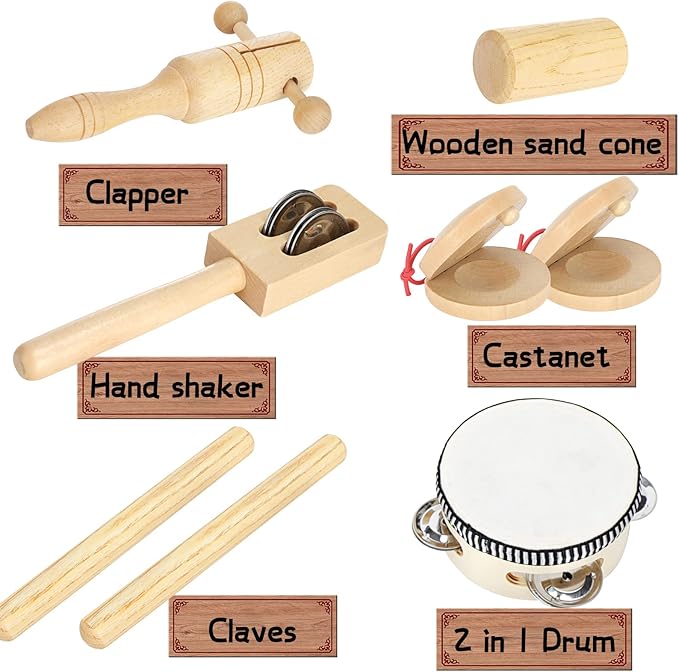 Ehome Toddlers Musical Instruments, Wooden Percussion Kids Baby Musical Instruments