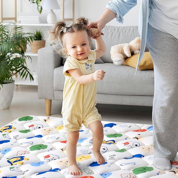 Premium Foam Baby Play Mat 36" X 36", Thick One-Piece Crawling Mat