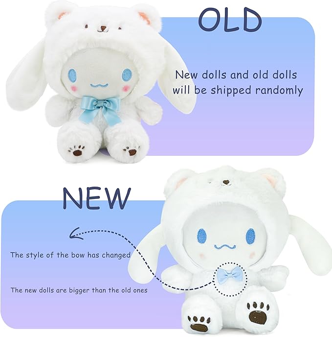 Kawaii Cartoon White Bear Cross-Dressing Series Plush,Soft Plush Doll Cute Soft Toys 7.8in)