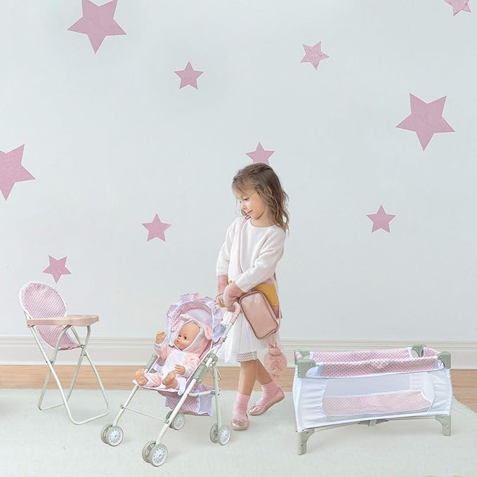 Olivia's Little World Polka Dots Princess 3-in-1 Baby Doll Nursery