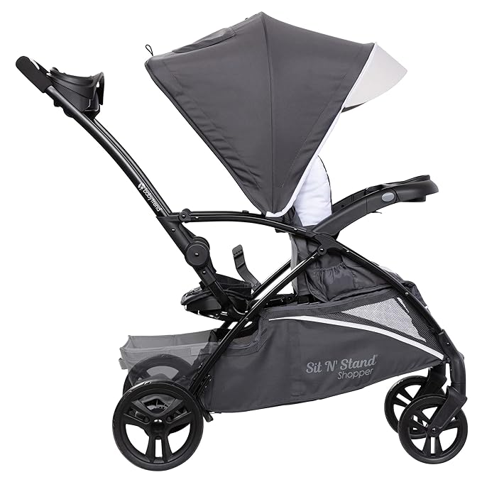 Baby Trend Sit N' Stand 5-in-1 Shopper Stroller w/Canopy & Storage Basket & EZ-Lift Plus Lightweight Infant Car Seat w/Cozy Cover & Base, Magnolia