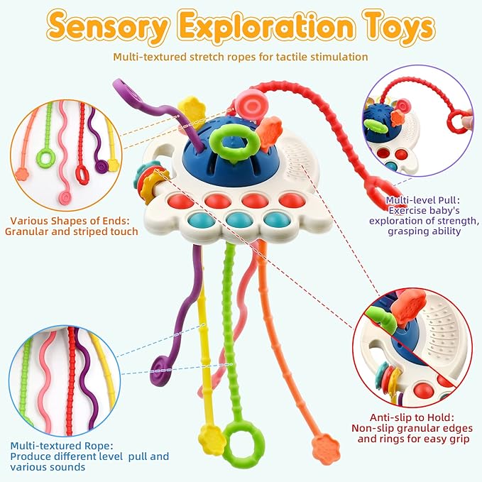 AiTuiTui Sensory Montessori Baby Toys 6 to 12 Months, Toddler Travel Toys for 1 2 Year Old Boy Girl Birthday Gifts 9 10 18 Months