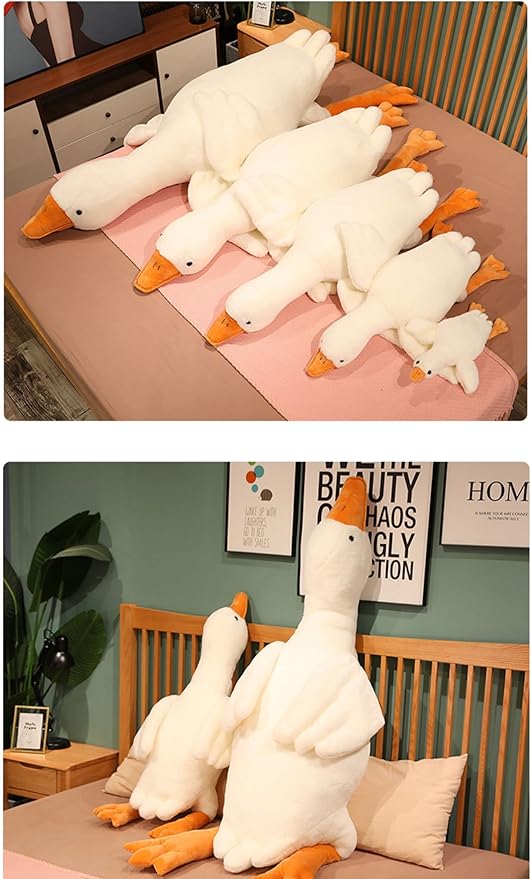 Goose Stuffed Animal 51 Inch Plush Doll Toy, Cute Duck Plush Cushion Soft Huge Plushies Pillow