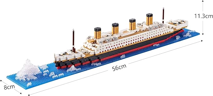 Micro Mini Blocks Building Set Architecture Titanic Cruise Ship Modle Kit, a DIY Mini Bricks for Adults and Toys Presents for Kids 1872 PCS