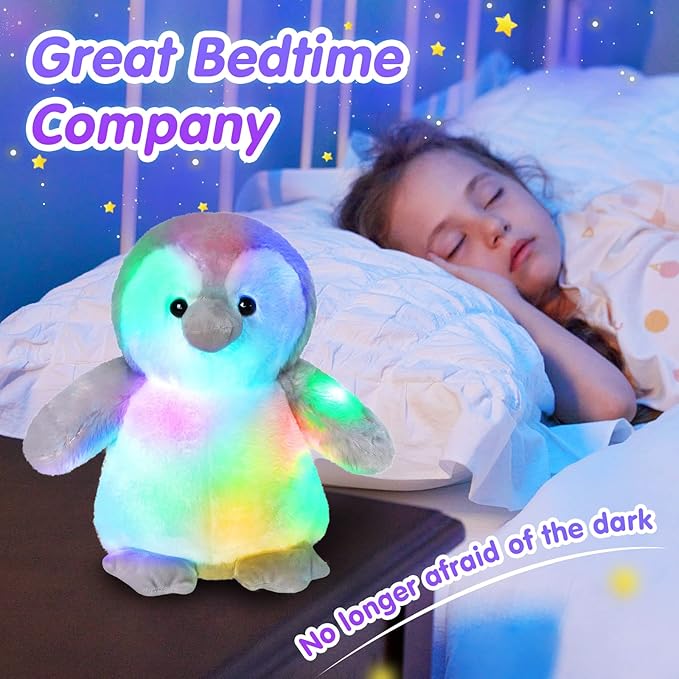 Houwsbaby 12'' LED Light Up Penguin Stuffed Animal Plush Toy