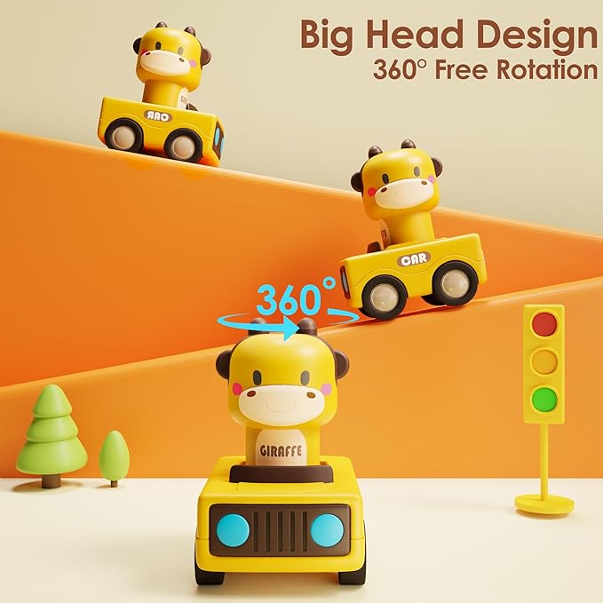 iPlay, iLearn Press and Go Car Toys for Toddlers 1-3 6-9-12-18 Months, 1st Birthday 1-2 Years