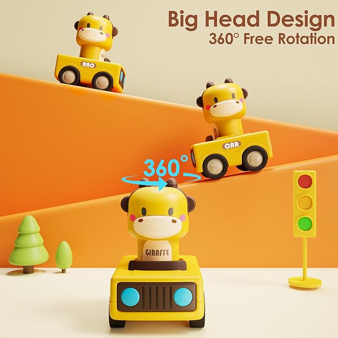 iPlay, iLearn Press and Go Car Toys for Toddlers 1-3 6-9-12-18 Months, 1st Birthday 1-2 Years