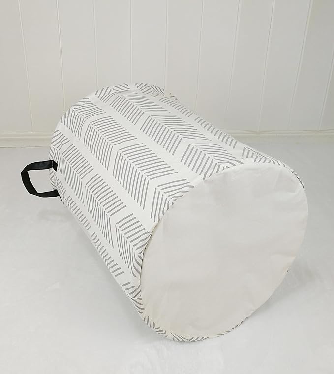 Round Gray Laundry Hamper Storage Basket Organizer Hamper Storage Bins