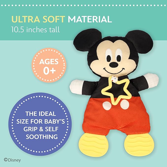 Kids Preferred Disney Baby Mickey Mouse Plush and Sensory Crinkle 10 inches