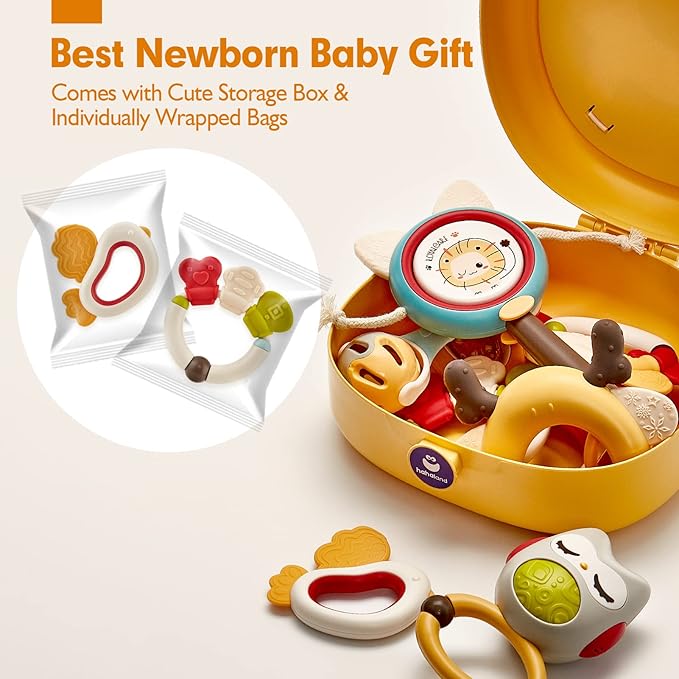 Baby Toys 0-6 Months - Baby Rattles Toys Set Infant 0-6-12 Months 0-3-6-12-18 Months