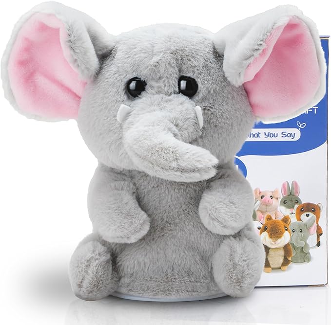 HOMILY Talking Baby Elephant, Repeats What You Say Plush Animal Toy Electronic Hamster Mouse for Boys