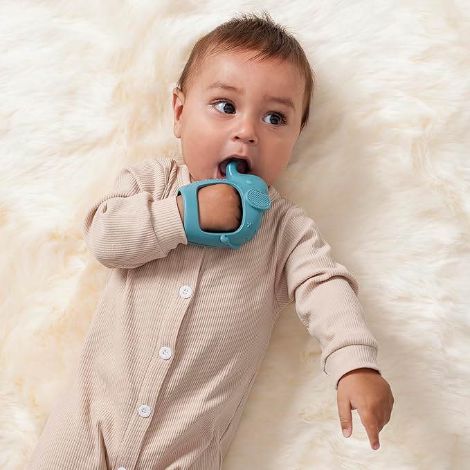 Itzy Ritzy Bitzy Grip Hand Teether - Silicone Teether for Babies 3 Months
