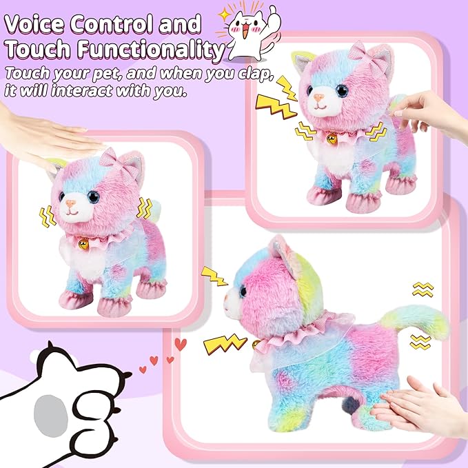 Interactive Electronic Plush Toy Walking and Barking Robot Cat Plush