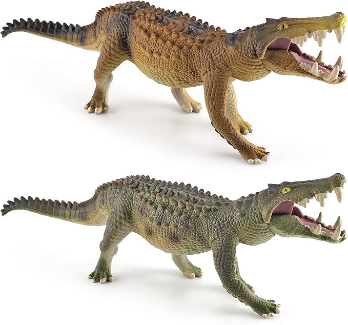 10 Inch Large Alligator Toy Figurine 2PCS Realistic Crocodile Action