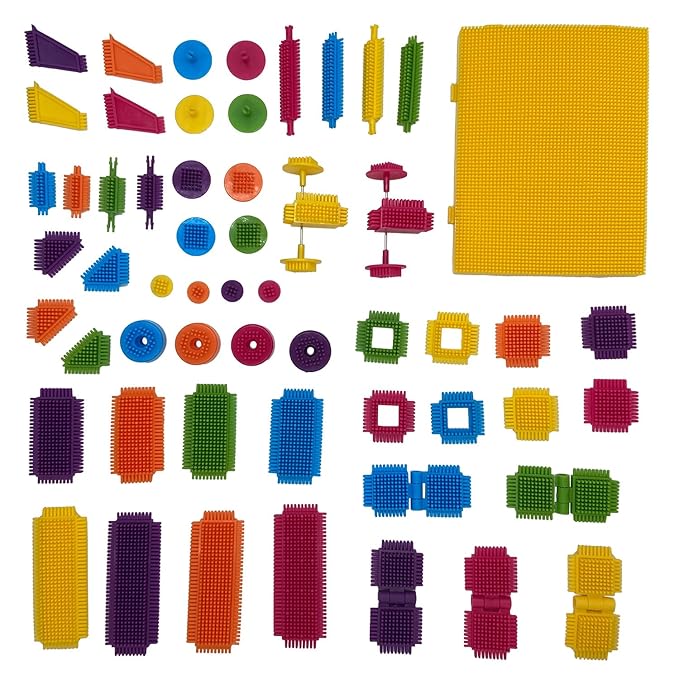 Edushape Magic Brix in Motion Interlocking Baby Building Blocks - 56 Pcs Toddler Blocks Interlocking Bricks 3-5 with