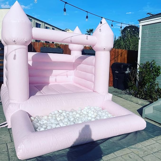 Pink Bounce House with Ball Pit 120x96x96 inch Commercial Grade 100% PVC 10x8x8FT)