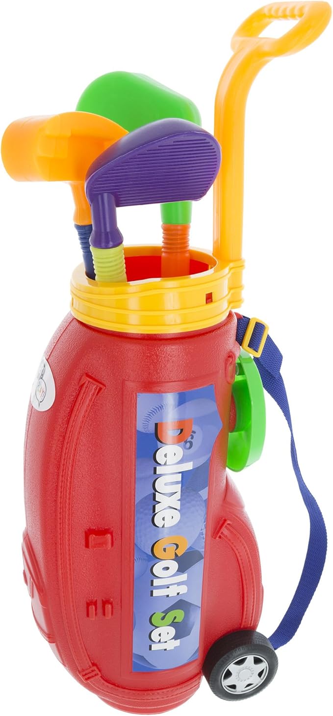 Hey! Play! Toddler Toy Golf Play Set with Plastic Bag, 2 Clubs 1 Putter, 4 Balls,