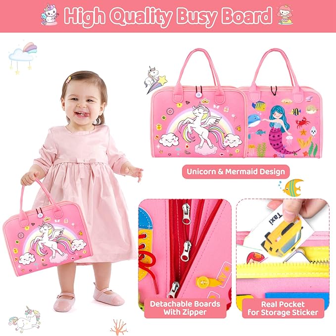 HONGDDY Busy Board Montessori Toys for Toddler, Sensory Board Toy