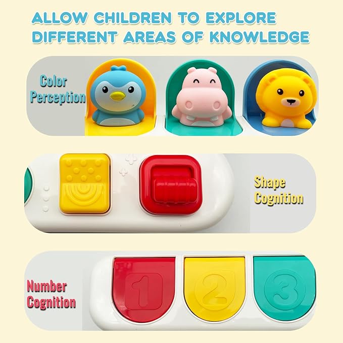 Interactive Dinosaur Pop Up Toy for Babies and Toddlers,Early Learning and Brain Development Educational Plaything 18 Months+