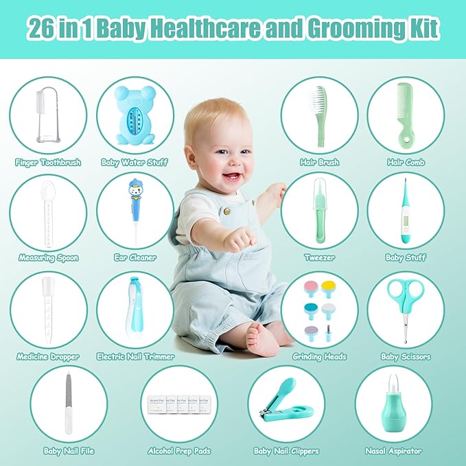 Baby Healthcare and Grooming Kit, 26 in 1 Portable Baby 26 in 1)
