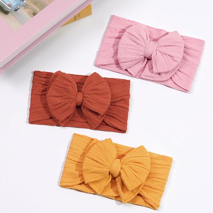 C횋LLOT 2024 Super Stretchy Soft Handmade Headbands with Double Bows 6 (Desert)