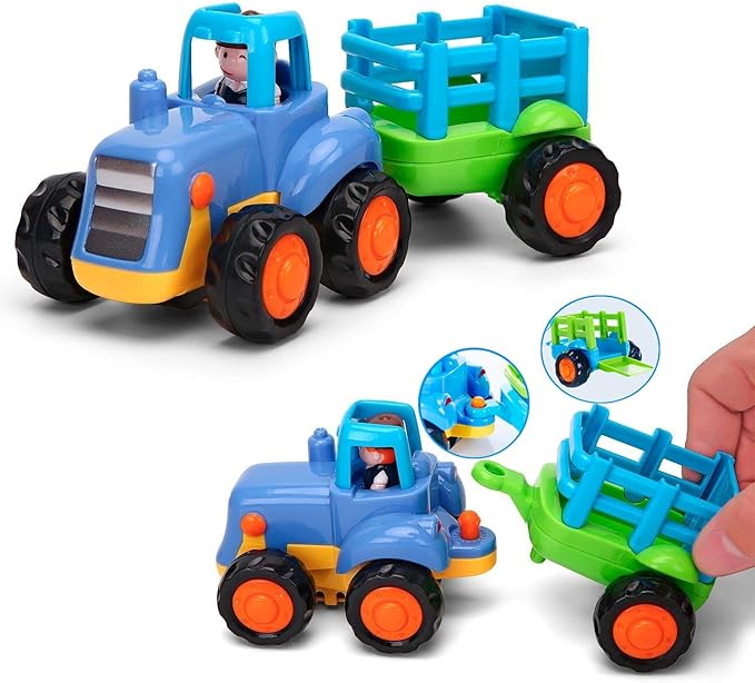 Friction Powered Cars Push and Go Trucks Construction Vehicles Toys