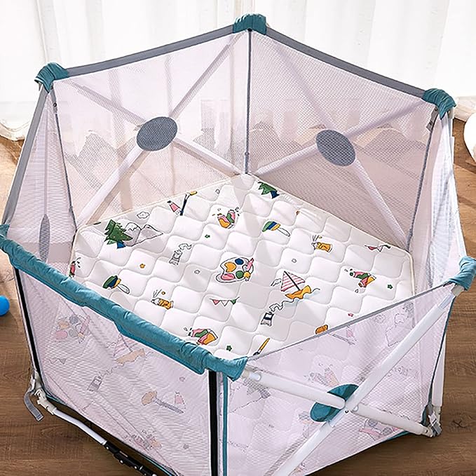 Hexagon Play Mat, Premium Foam Baby Playmat 52x45 Inches