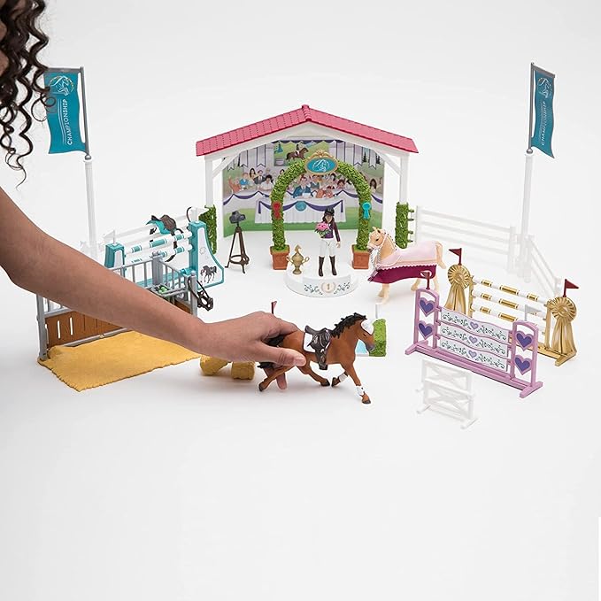 Schleich Horse Club — 86-Piece Friendship Horse Tournament Playset, Horse Playset with Arabian Mare Figurine and 2 Dolls, Horse Toys for Girls and Boys Ages 5+