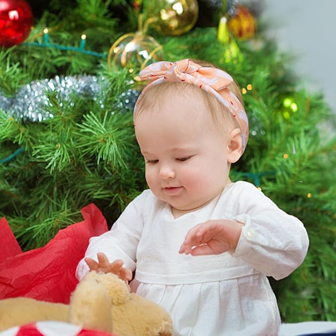 Fmeida 5 Pcs Baby Headband Rabbit Knot Hair Band Cotton