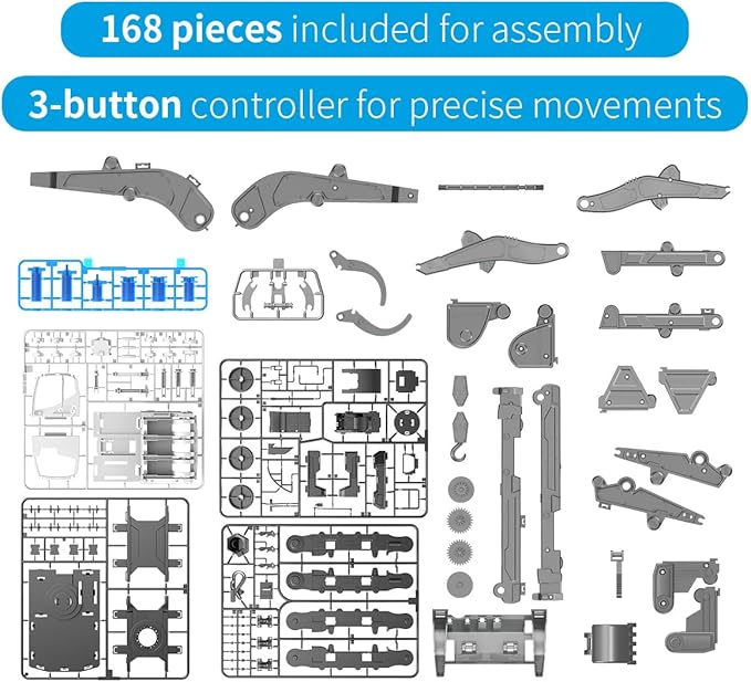 STEM Building Block Assembly Toy Set for Kids 8-12 Years Old - 3-in-1 Hydraulically Powered Construction Toy Including Excavator, Crane, and Timber Loader,Stem Toys for Age 8-12 Boys&Girls