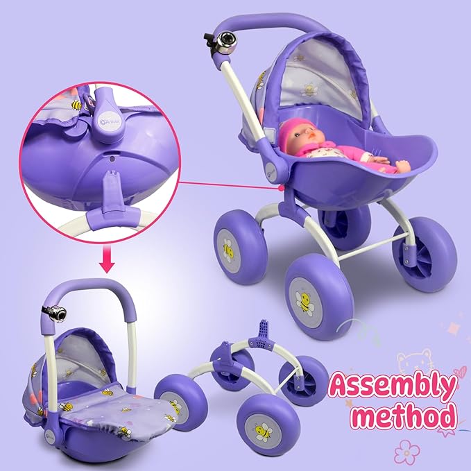 ANNIVIA Baby Doll Stroller Baby Doll Pram Baby Doll Carriage