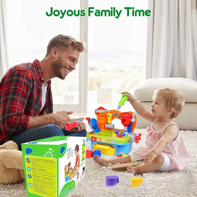 Toys for 1 Year Old Boy, Musical Learning Workbench for Toddler Toys Age 1-2 12-18 Months 1 Year