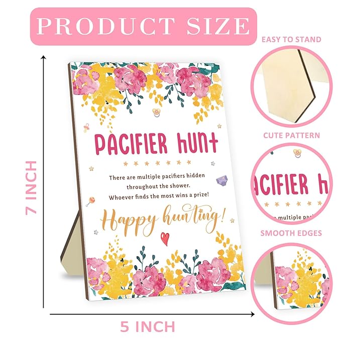 Baby Pacifier Hunt Game, Funny Baby Shower Games Set 50 Mini