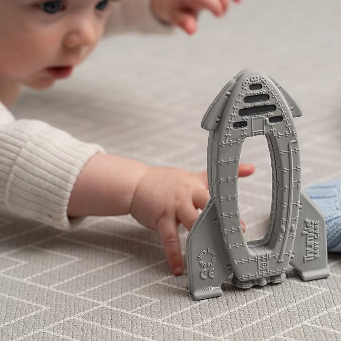 OrBITEr Natural Rubber Baby Rocket Toy for Teething, Bath time