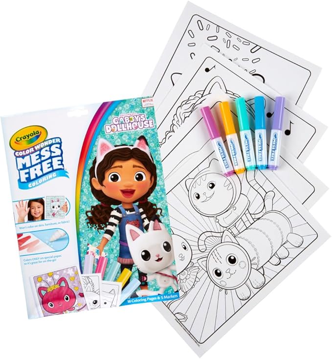 Crayola Gabbys Dollhouse Color Wonder Activity Set, Mess Free Coloring Pages for Toddlers, No Mess Activity, Toys & Gifts for Kids