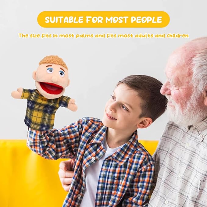 1 Pcs Family Hand Puppets 12 Inch Grandparents, Mom & Dad