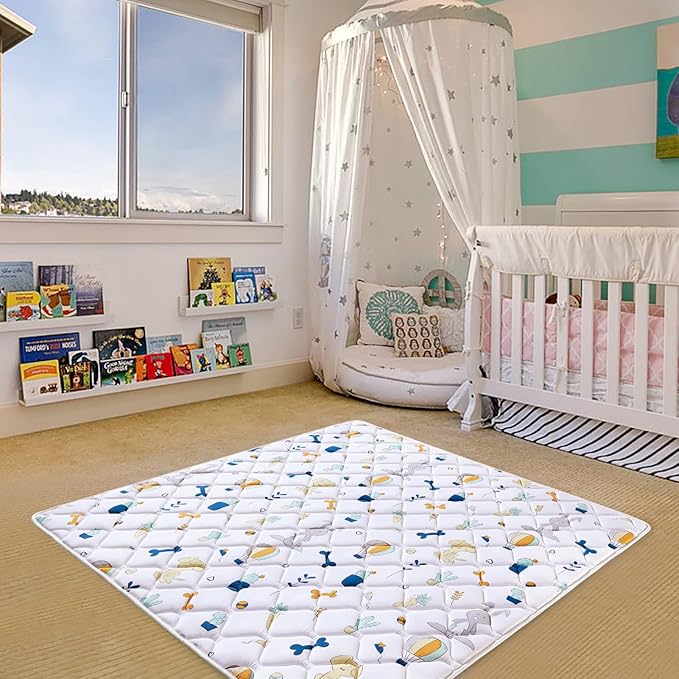 Premium Foam Baby Play Mat, 59x59 Inch Foldable and Machine Washable Crawling Mat