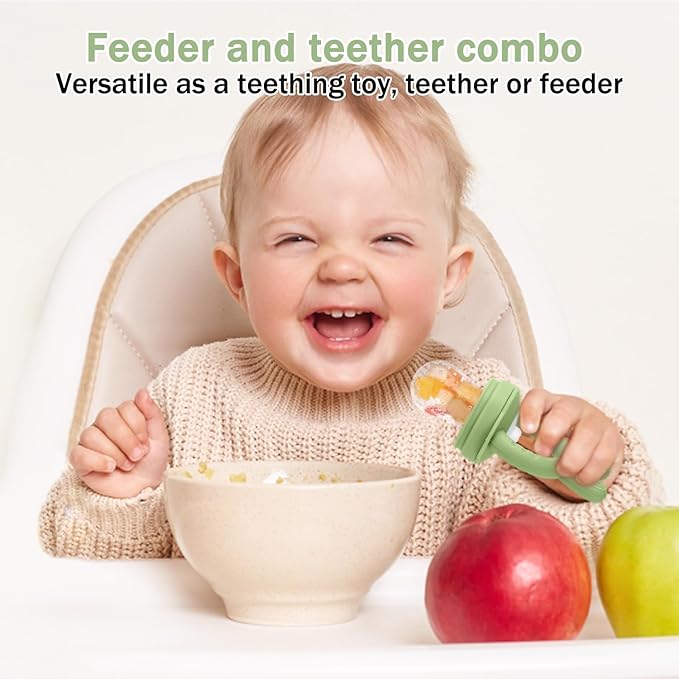 Baby Food Fruit Feeder & Mini Freezer Nibble Tray, Breastmilk Popsicle Molds for Baby Cooling Relief