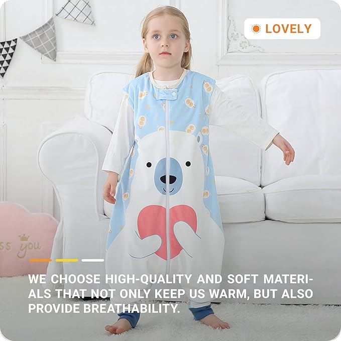 Baby Sleeping Sack Sleeveless, Toddler Sleeping Bag with Legs
