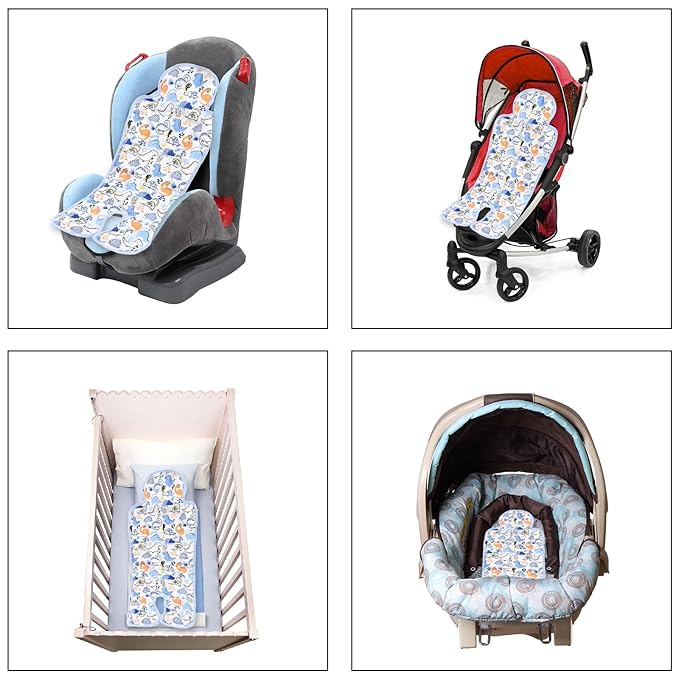 Gel Car Seat Cooler Pad, Summer Soft Breathable Cooling Pad Ice Cushion for Babies, Washable Summer Cooler Mat for Stoller, High Chair, Safety Seat