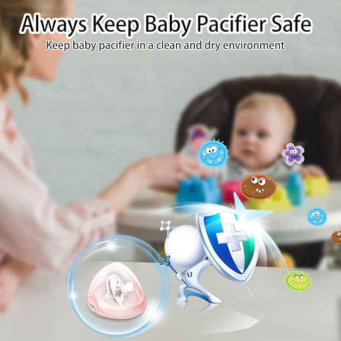 Pacifier Case,6 Pack BPA Free Pacifier Holder Case with Lanyard for Diaper Bag