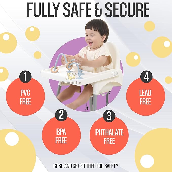 High Chair Toys with Suction Cups | Silicone & Wooden High Chair Suction Cup Toys for Babies 6-12 Months