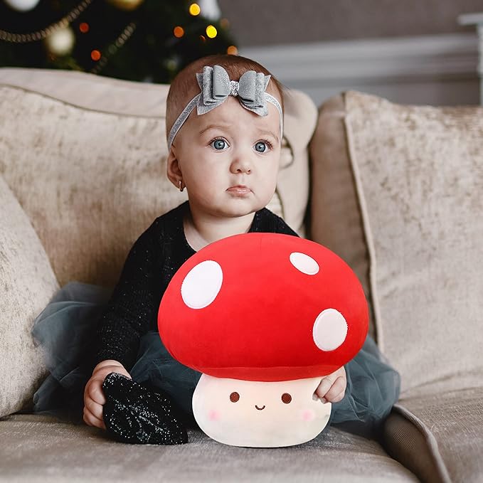 Large Mushroom Plush Toy, Mushroom Stuffed Animal Hugging Throw Pillow Plushies Doll Toy