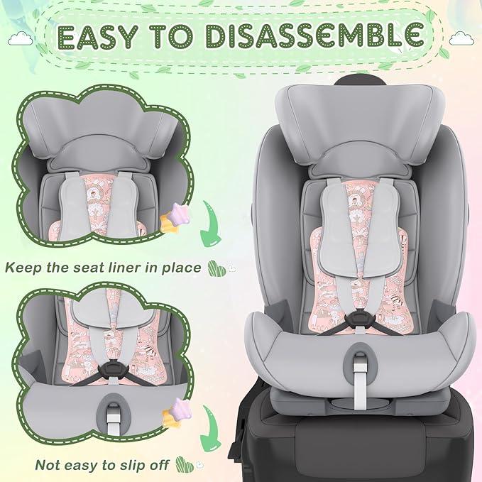 Pinkunn Gel Car Seat Baby Cooling Pad for Summer Breathable Stroller Cooler Pad Multifunctional Carseat Cooling Mat for Baby Child Dining Chair Safety Seat Stroller(Pink,Animal)