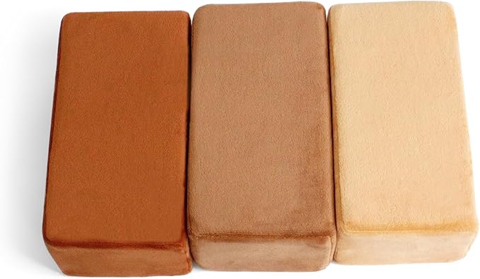 The Original Premium Plush Building Block for Kids - Certified Safe Foam Blocks in Luxuriously Soft Fabric Covers 24 (Desert)